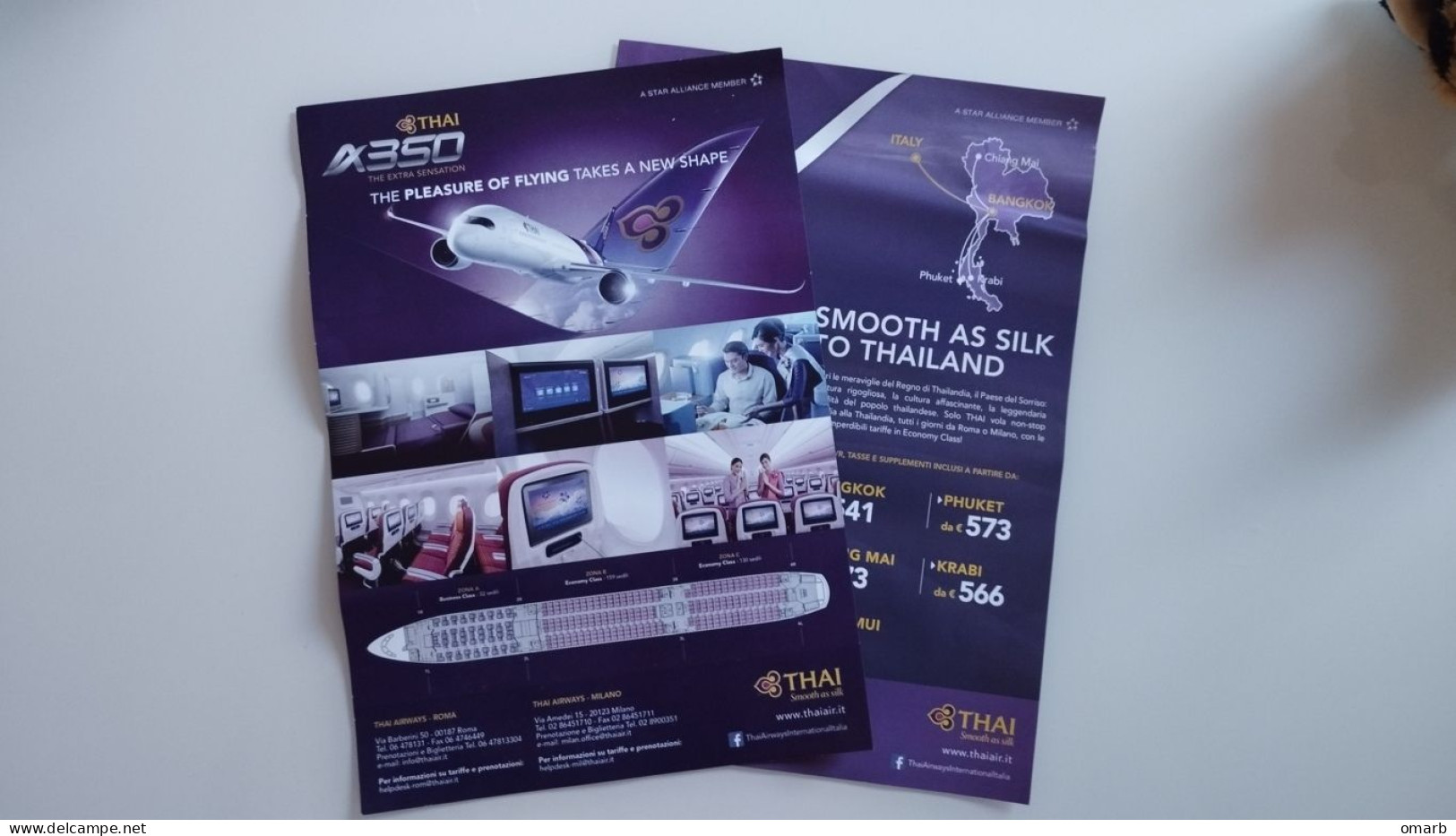 Dep123 Thai Airways Thailand Airline ADV Flyer A350 Flight Line Bangkok Phuket Chiang Mai Krabi - Reclamegeschenk