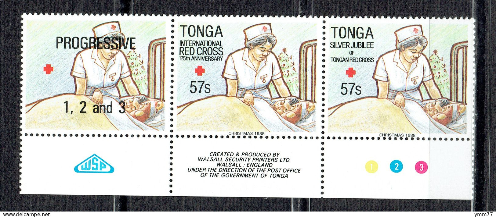 Noël. 125ème Anniv Croix-Rouge Et Croissant Rouge Et 25ème Anniv Croix-Rouge Nationale : Infirmière Bordant Un Malade - Tonga (1970-...)