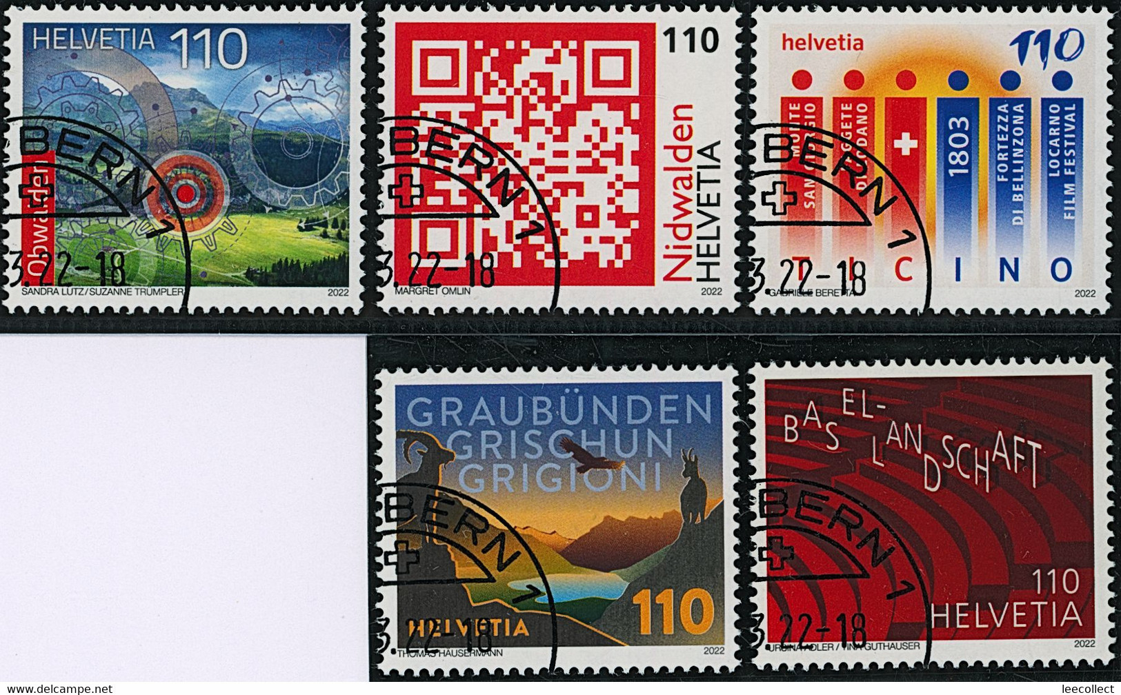 Suisse - 2022 - Kanton - Schweiz - Ersttag Stempel ET - Oblitérés