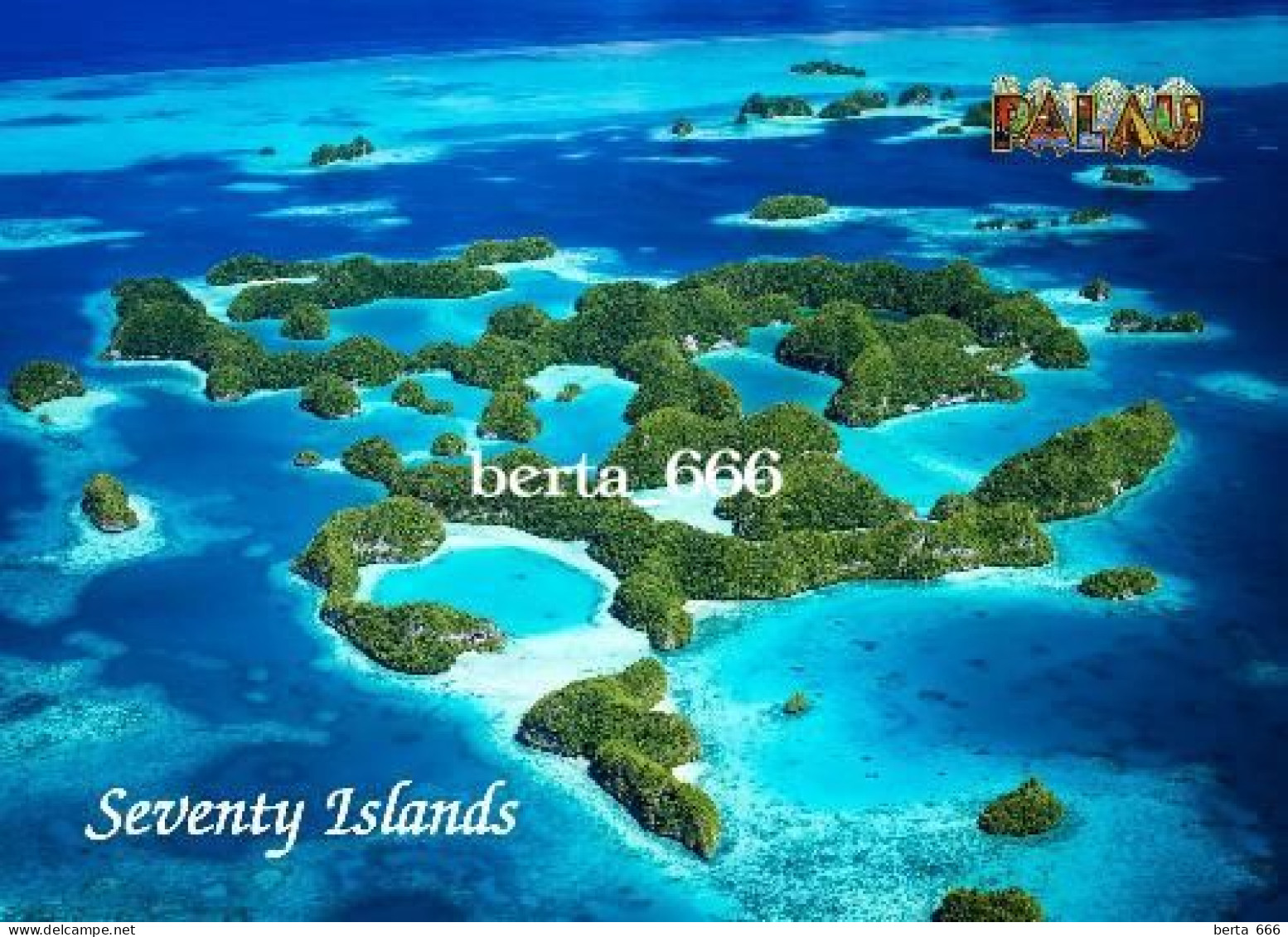 Palau Seventy Islands Aerial View UNESCO New Postcard - Palau