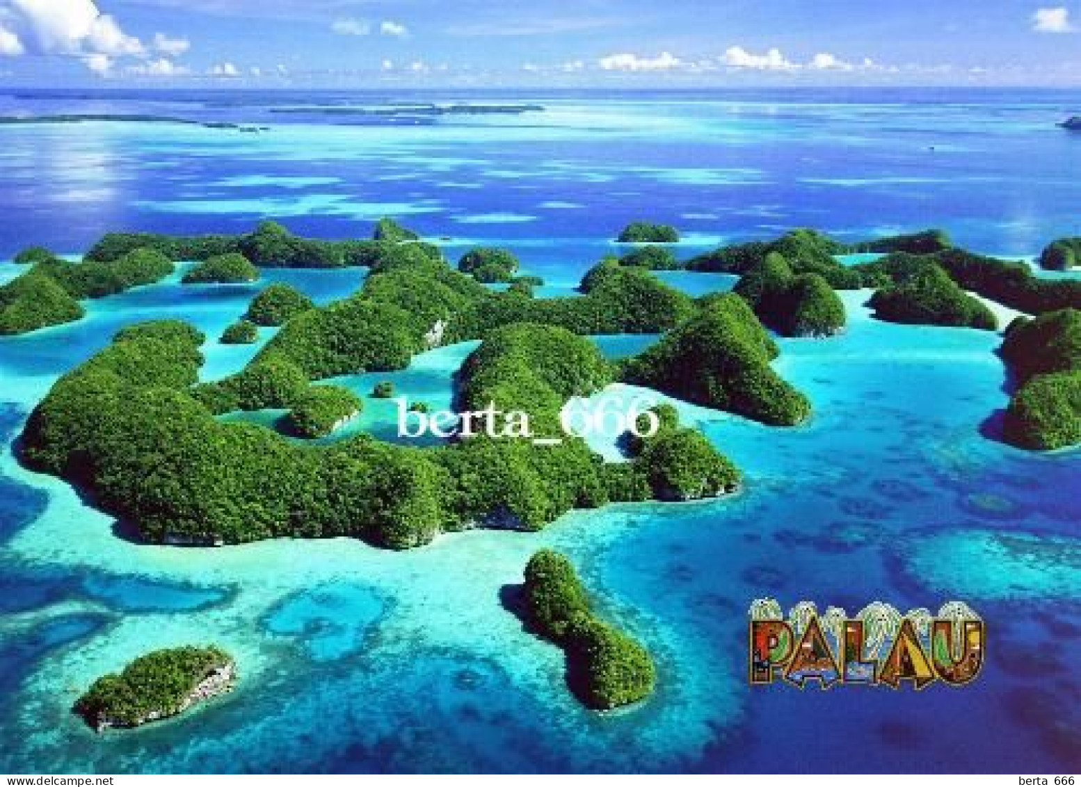 Palau Southern Lagoon Aerial View UNESCO New Postcard - Palau