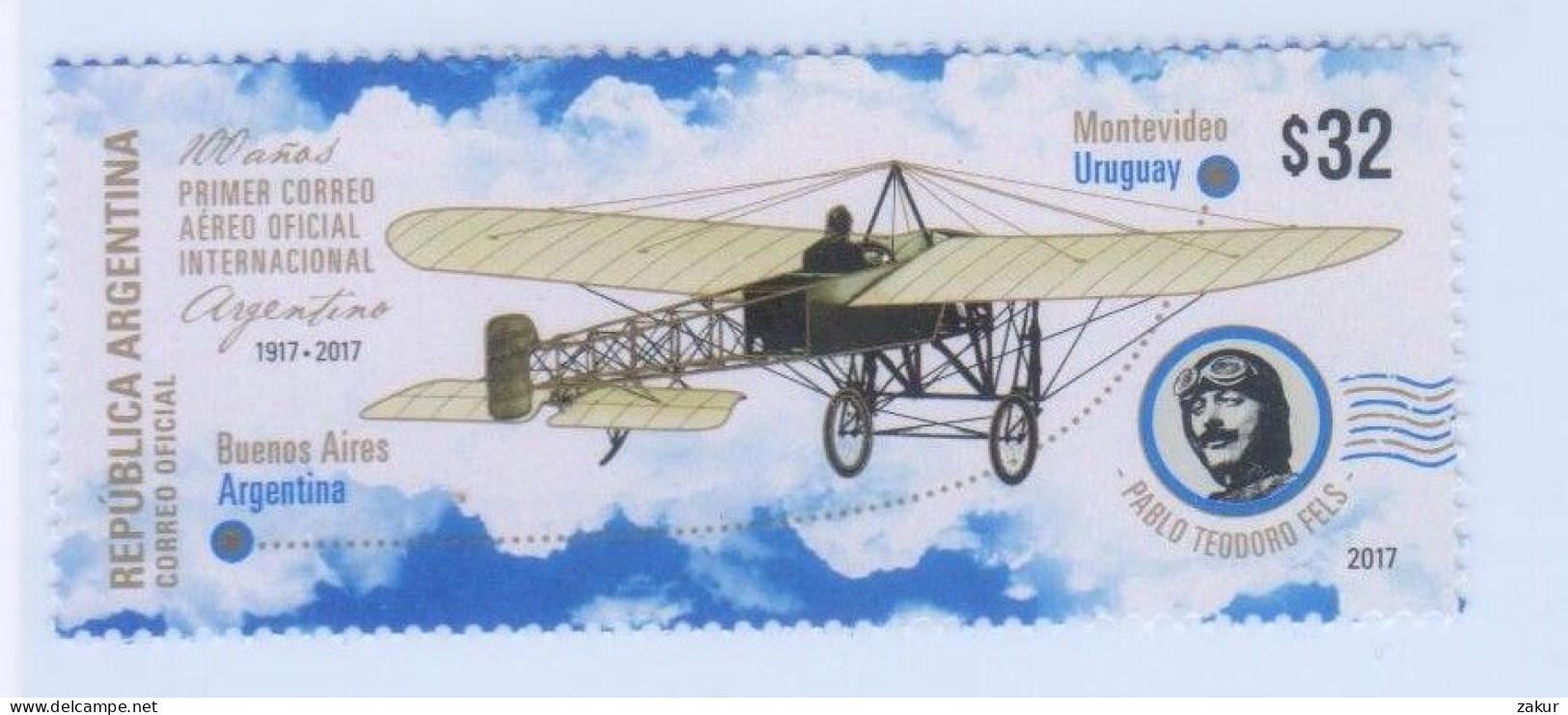 Argentina 2017- Primer Correo Aéreo Internacional - Unused Stamps