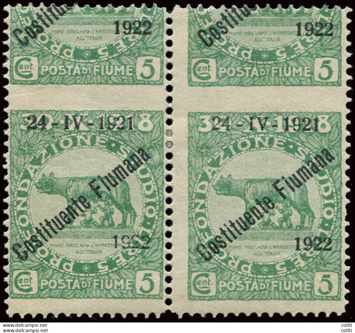 Fiume - Costituente Fiumana 1922 Cent. 5 Varietà - Other & Unclassified