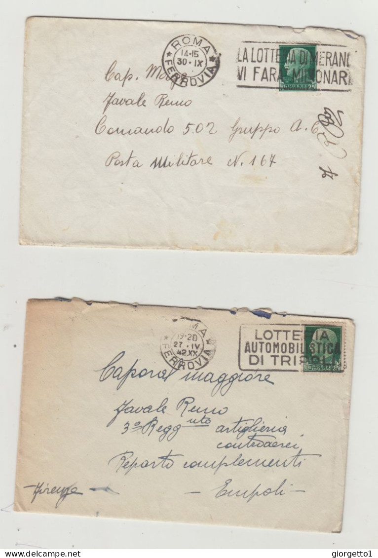 BUSTA CON LETTERA - LOTTO DI 8 VIAGGIATE NEL 1930/1940/1941E 1942 PER CAPORAL MAGGIORE WW2 - Storia Postale