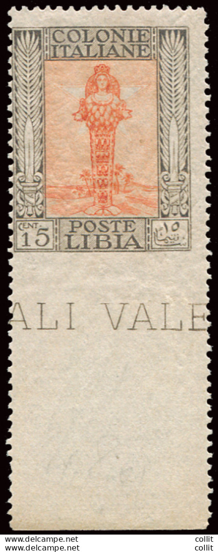 Libia - Pittorica Cent. 15 Varietà Non Dentellato In Basso - Libya