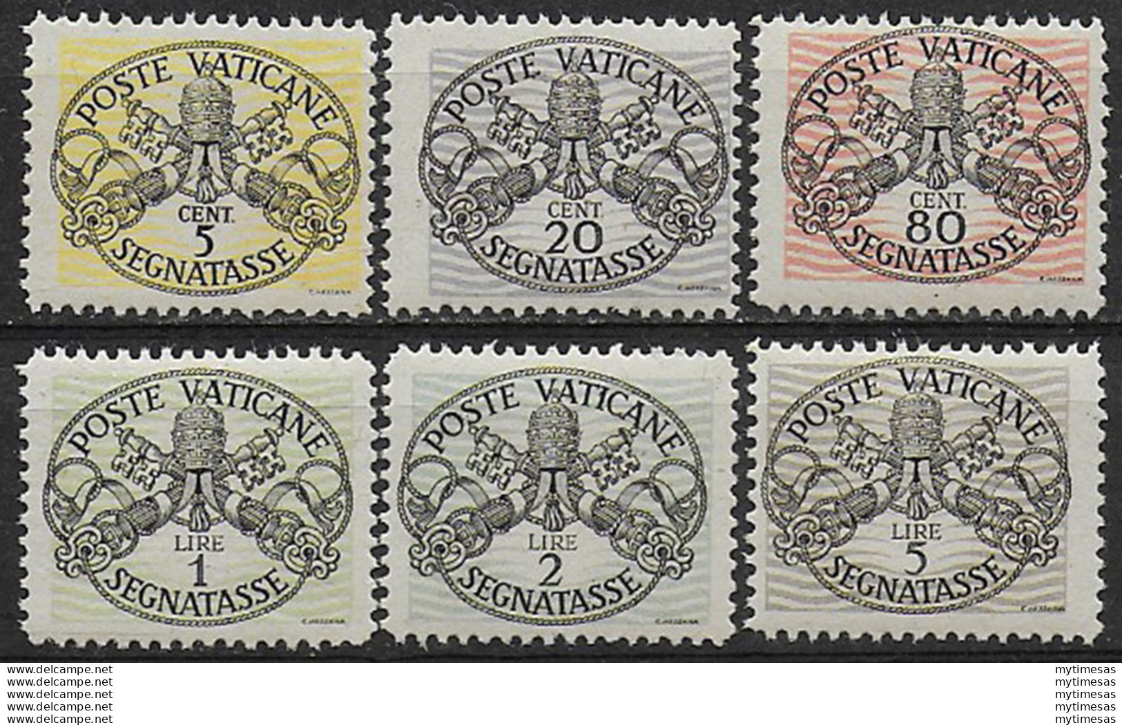 1946 Vaticano Segnatasse 6v. MNH Sass N. 13/18 - Sonstige & Ohne Zuordnung