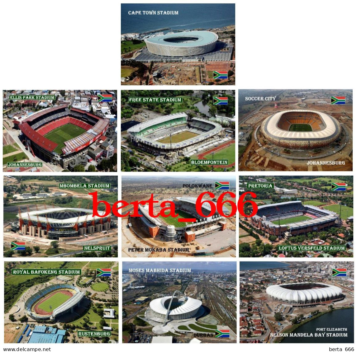 South Africa 2010 FIFA World Cup Football Stadiums Set Of 10 New Postcards - Stades