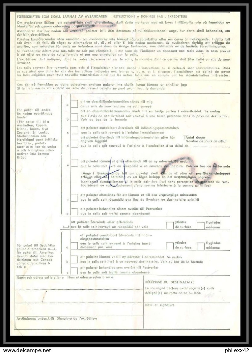 54227 1977 Bulletin D'expedition Suède Sweden - Lettres & Documents