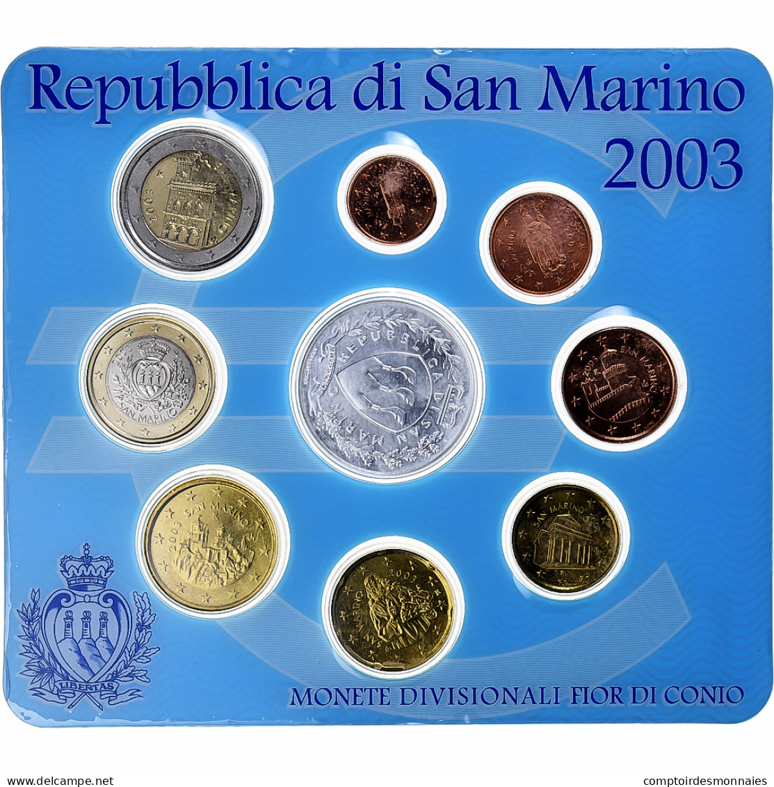 Saint Marin , Set 1 Ct. - 5 Euro, Série Divisionnelle, Coin Card.FDC, 2003 - San Marino