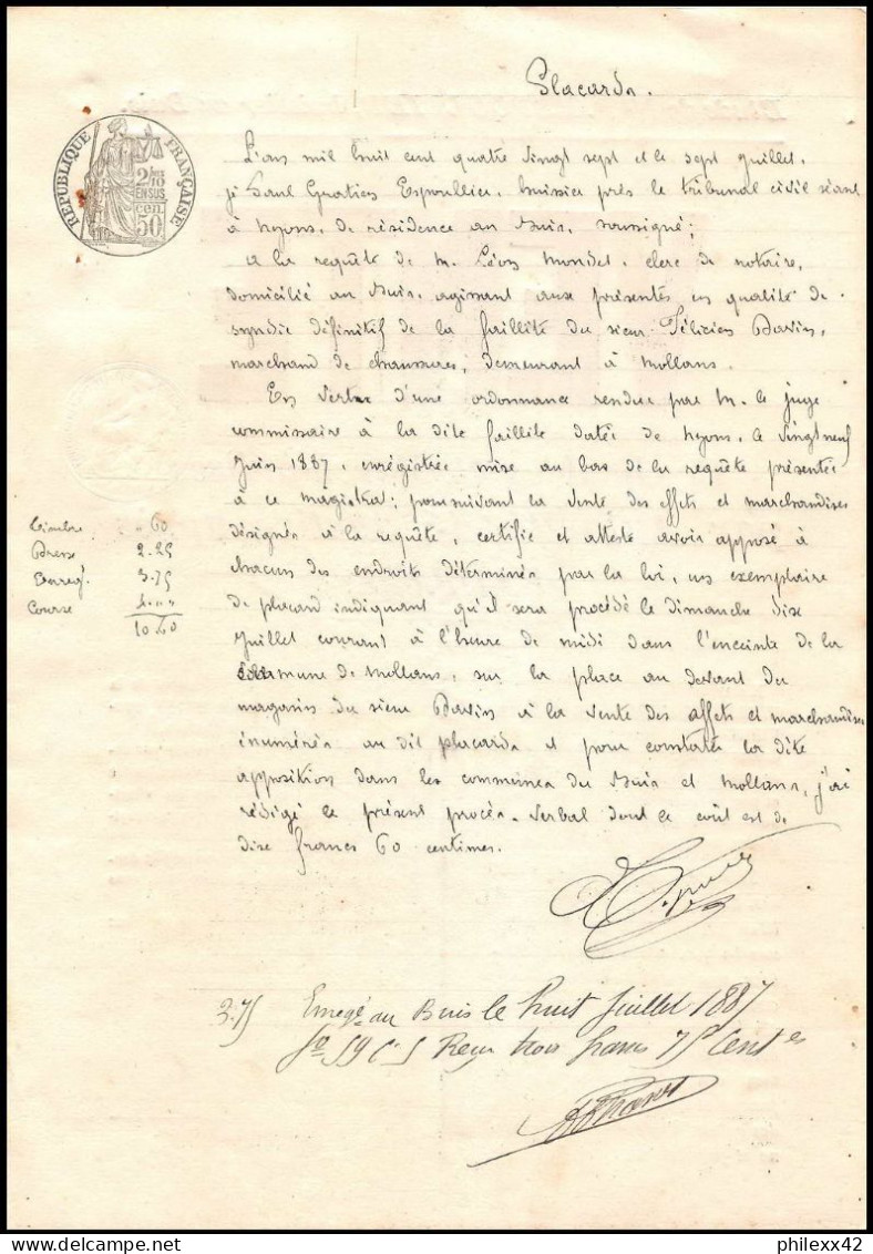 51193 Drome Buis-les-Baronnies Etude Espoullier Vente De Meubles 1897 Affiches Document - Decretos & Leyes