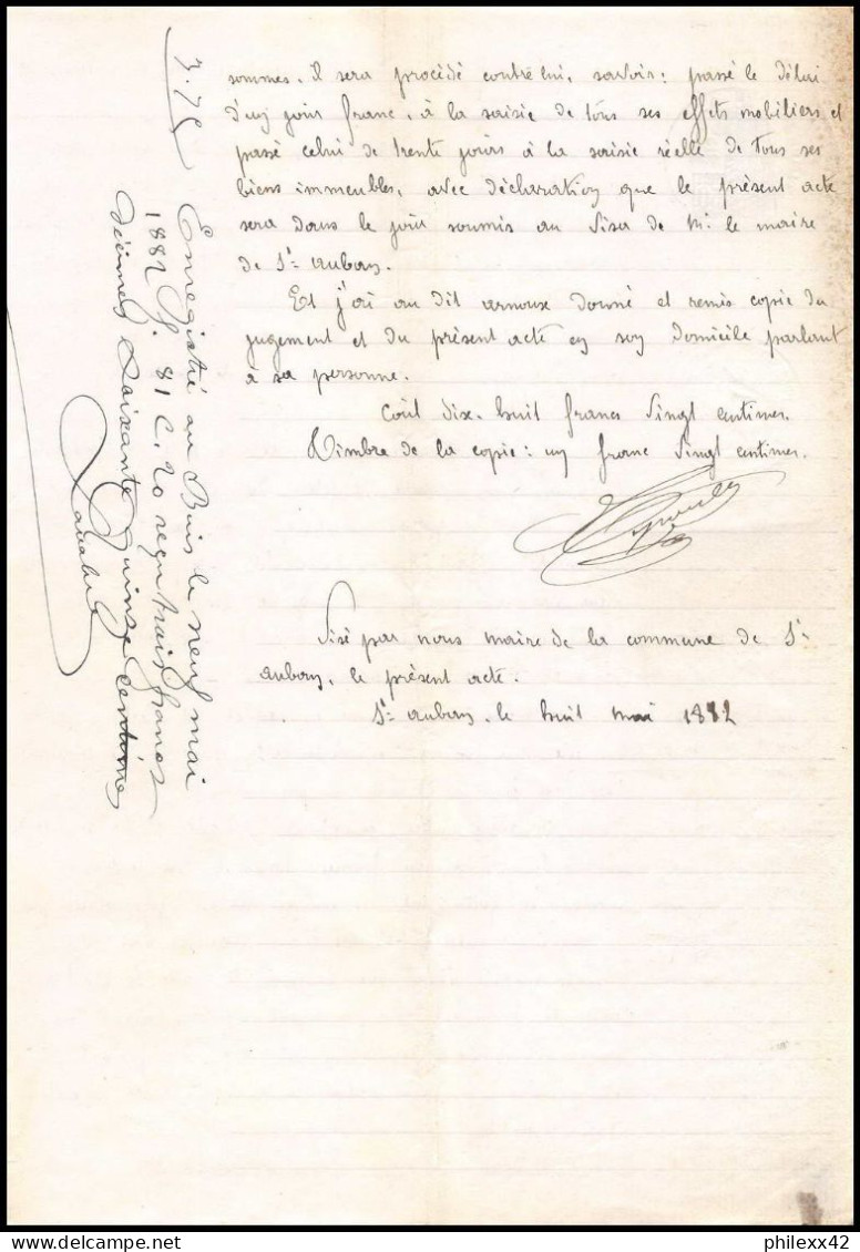 51062 Drome Buis-les-Baronnies Copies Dimension Y&t N°6 TB Syracusaine 1882 Timbre Fiscal Fiscaux Sur Document - Storia Postale