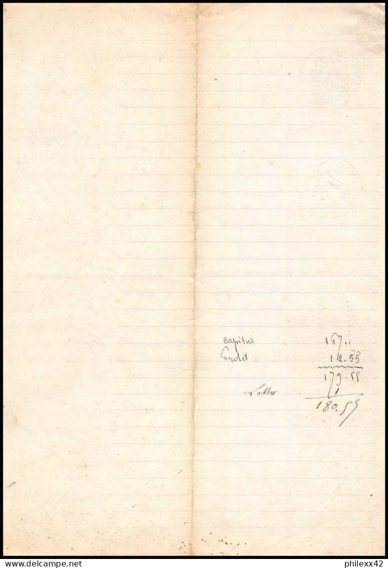 51034 Drome Buis-les-Baronnies Copies Dimension Y&t N°5 Syracusaine 1883 Timbre Fiscal Fiscaux Sur Document - Lettres & Documents