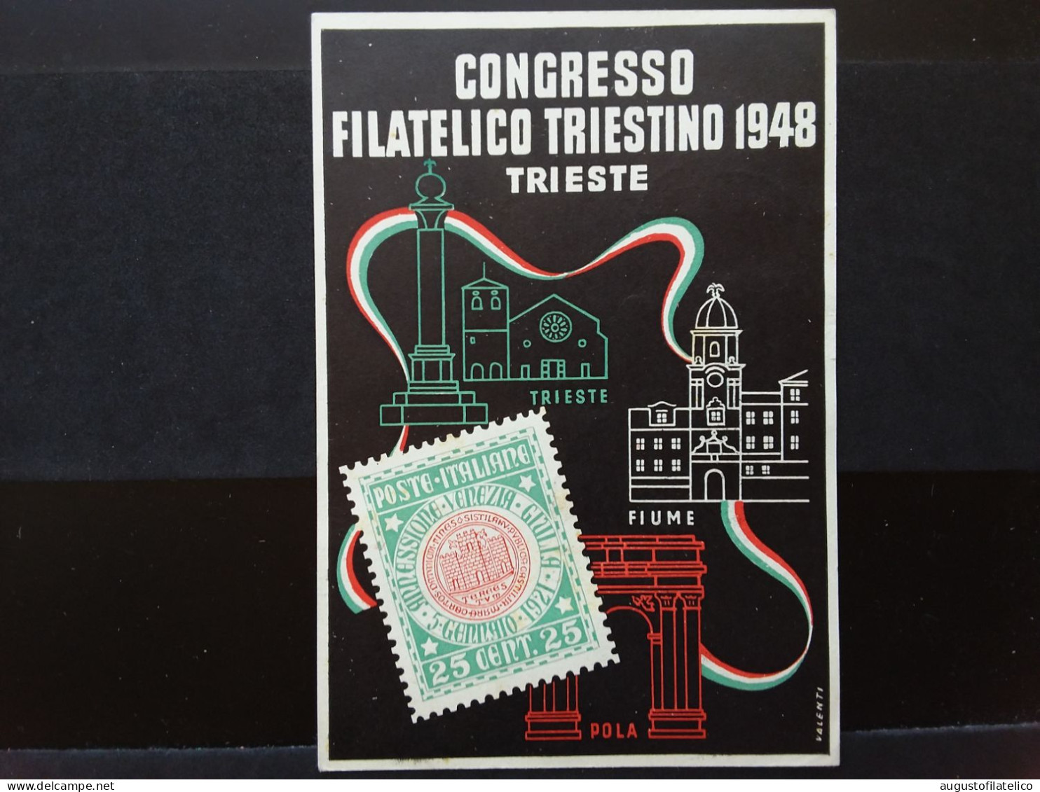 TRIESTE A - Convegno Filatelico Trieste 1948 - Annulli 1° Giorno - Cartolina Ufficiale (punti Ruggine) + Spese Postali - Oblitérés
