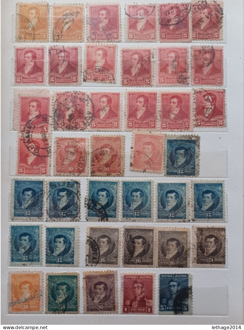 ARGENTINA BIG STOCK 5 ALBUM 1870/1998 CANCEL MNH PERFIN OVERPRINT FRAGMANT TAXE 75 SCANNERS - Collections, Lots & Series