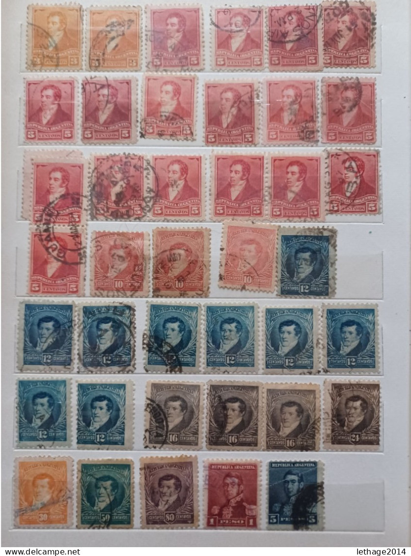 ARGENTINA BIG STOCK 5 ALBUM 1870/1998 CANCEL MNH PERFIN OVERPRINT FRAGMANT TAXE 75 SCANNERS - Collezioni & Lotti