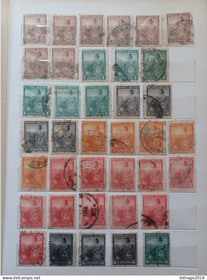 ARGENTINA BIG STOCK 5 ALBUM 1870/1998 CANCEL MNH PERFIN OVERPRINT FRAGMANT TAXE 75 SCANNERS - Collections, Lots & Series