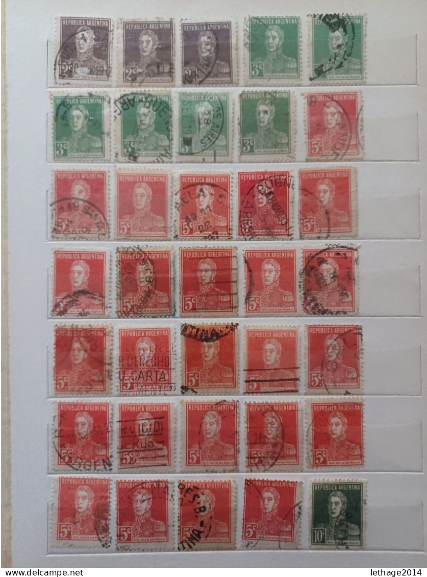 ARGENTINA BIG STOCK 5 ALBUM 1870/1998 CANCEL MNH PERFIN OVERPRINT FRAGMANT TAXE 75 SCANNERS