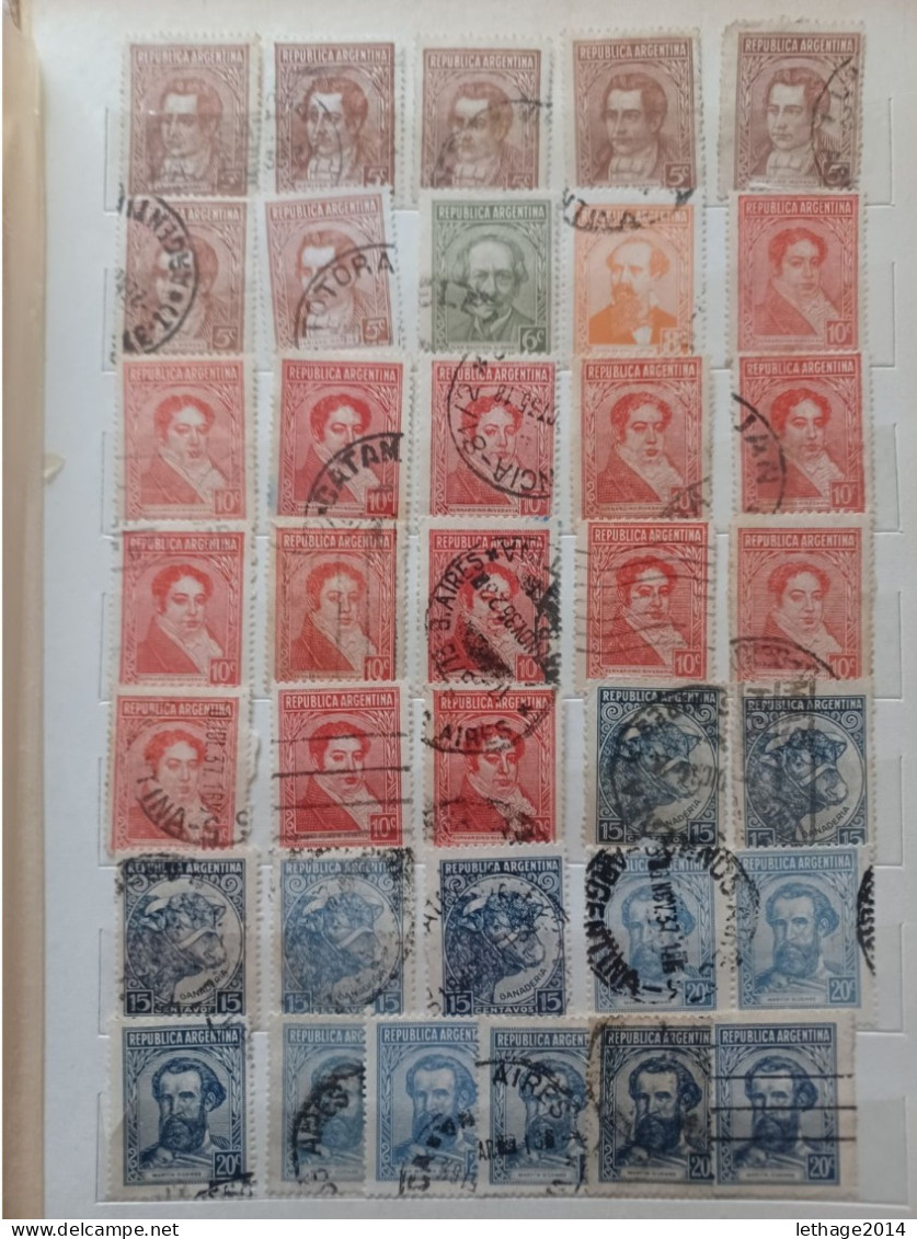 ARGENTINA BIG STOCK 5 ALBUM 1870/1998 CANCEL MNH PERFIN OVERPRINT FRAGMANT TAXE 75 SCANNERS