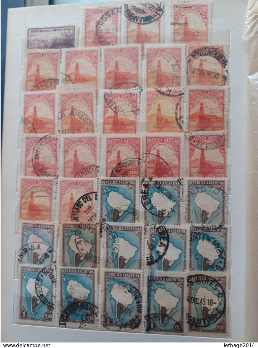 ARGENTINA BIG STOCK 5 ALBUM 1870/1998 CANCEL MNH PERFIN OVERPRINT FRAGMANT TAXE 75 SCANNERS