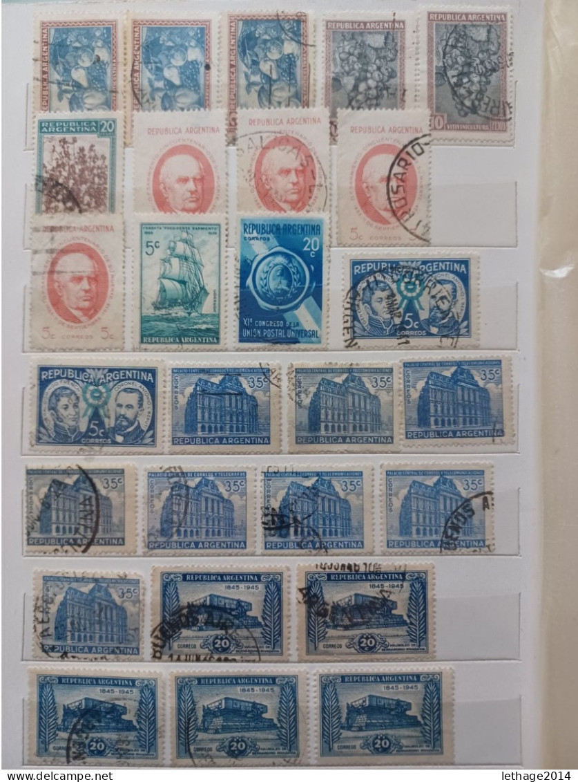 ARGENTINA BIG STOCK 5 ALBUM 1870/1998 CANCEL MNH PERFIN OVERPRINT FRAGMANT TAXE 75 SCANNERS