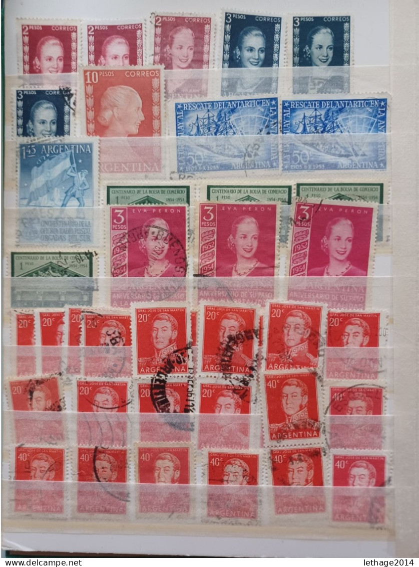 ARGENTINA BIG STOCK 5 ALBUM 1870/1998 CANCEL MNH PERFIN OVERPRINT FRAGMANT TAXE 75 SCANNERS