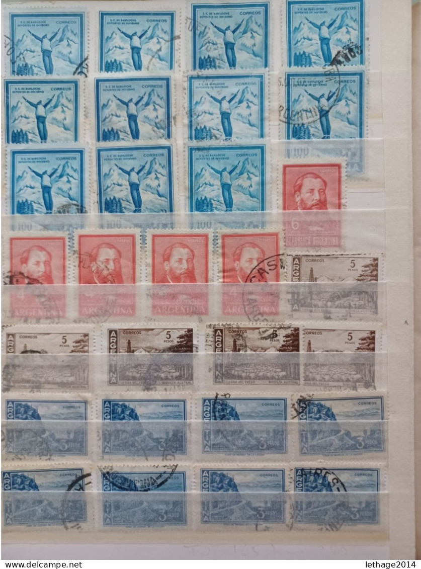 ARGENTINA BIG STOCK 5 ALBUM 1870/1998 CANCEL MNH PERFIN OVERPRINT FRAGMANT TAXE 75 SCANNERS