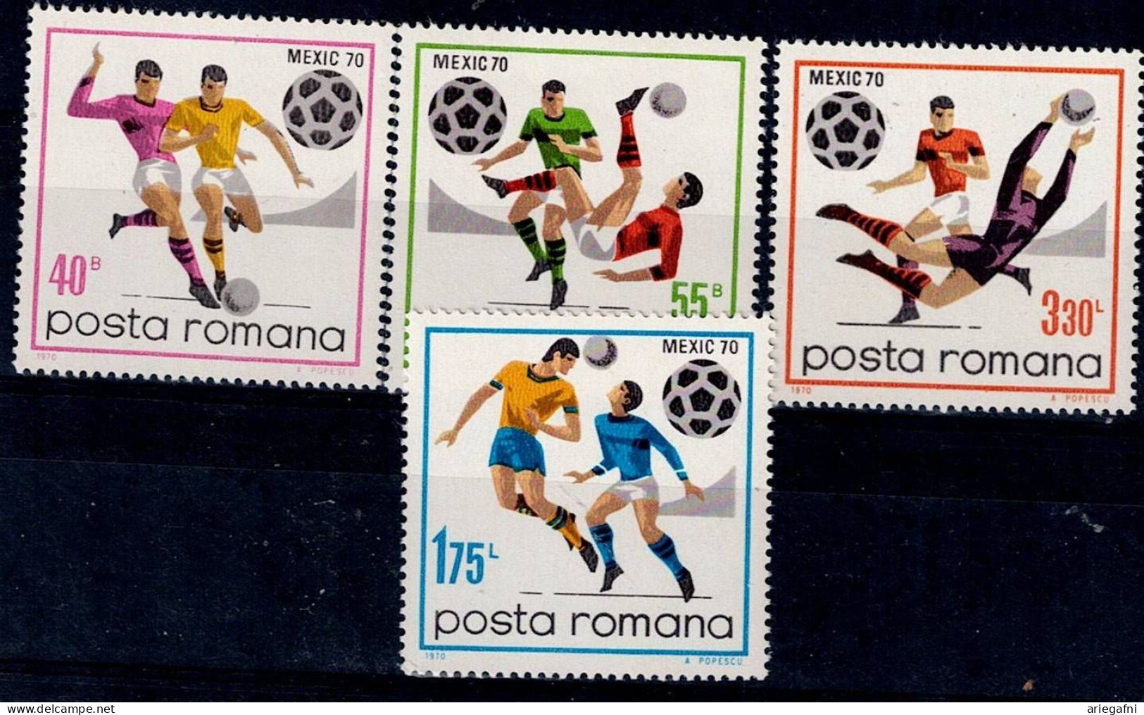 ROMANIA 1970 FOOTBALL MI No 2842-5 MNH VF!! - Neufs