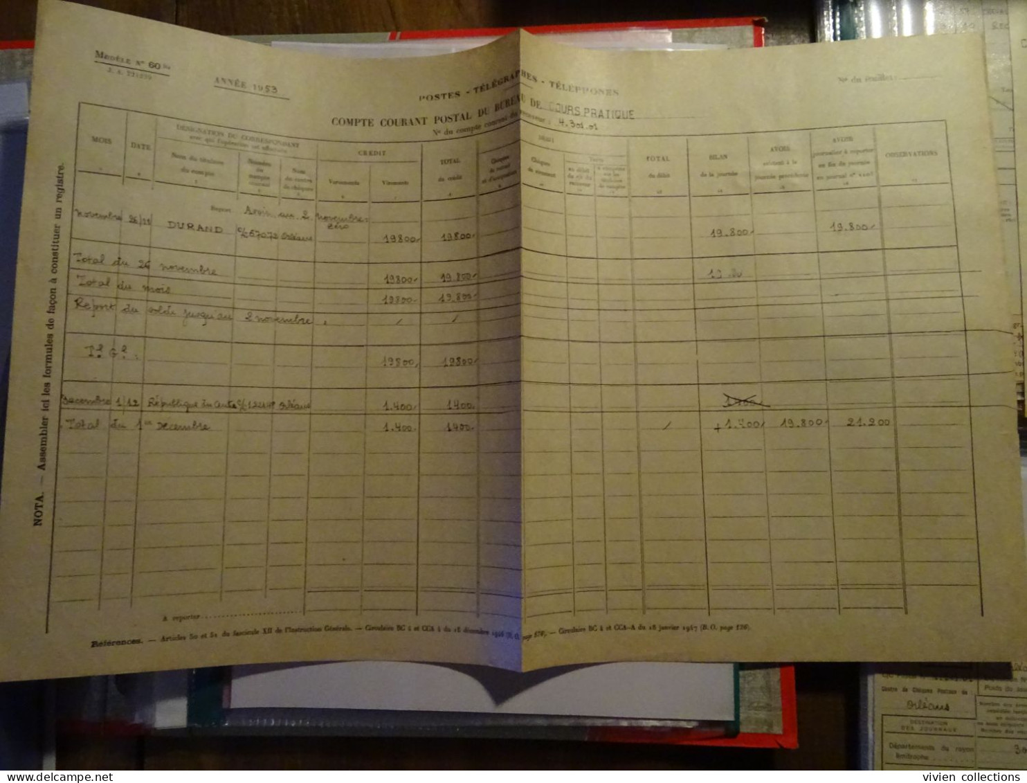 France Cours Pratique D'instruction Orléans 1953 Compte De La République Du Centre Journal Quotidien / Chèques Postaux - Instructional Courses