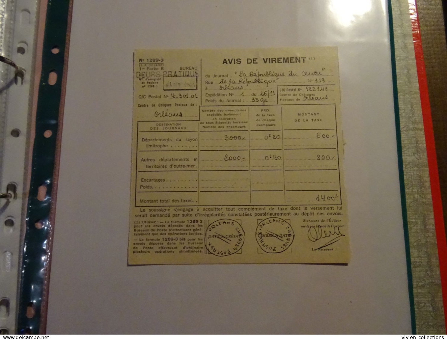 France Cours Pratique D'instruction Orléans 1953 Compte De La République Du Centre Journal Quotidien / Chèques Postaux - Corsi Di Istruzione