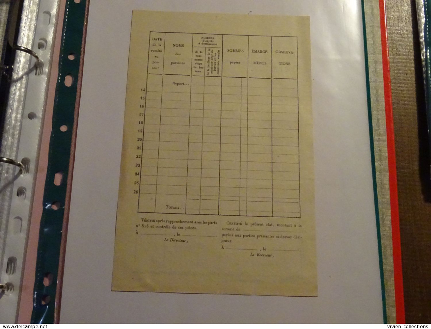 France Cours Pratique D'instruction Orléans 1954 état Des Sommes Remboursées Pour Frais D'exprès Postaux (journaux ?) - Instructional Courses