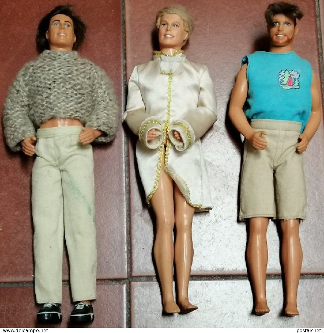 Lote 3 Bonecos Ken 1968 Mattel Indonesia Vintage Ken Barbie Doll - Barbie