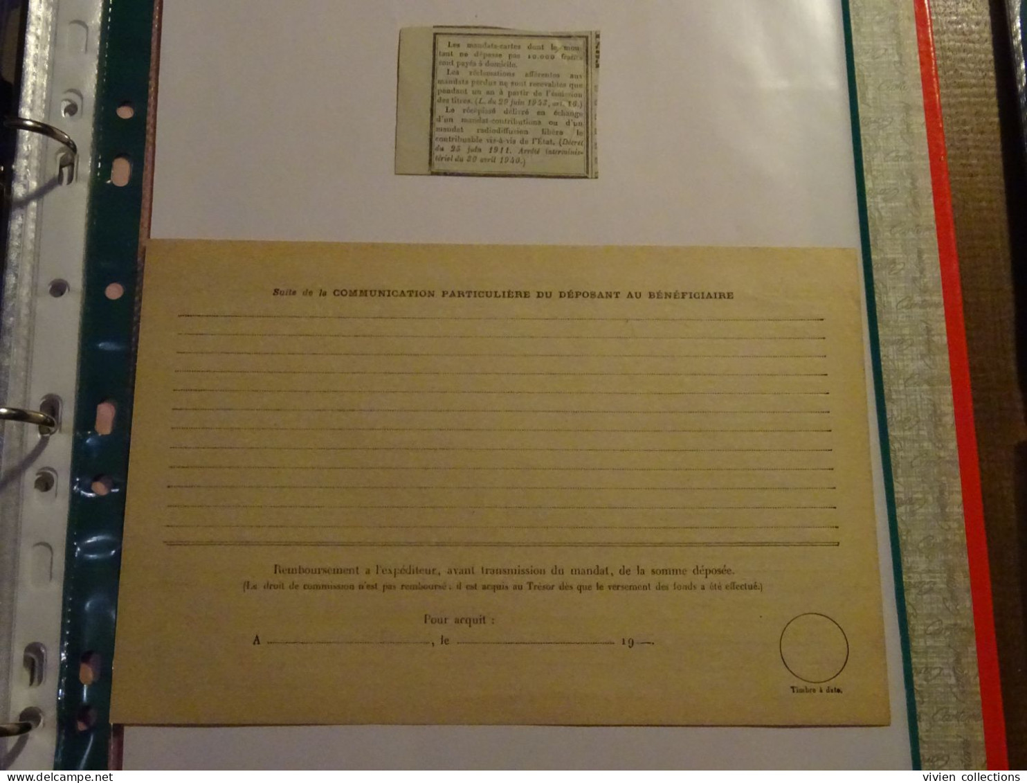 France Cours Pratique D'instruction Orléans 1954 Mandat Télégraphique / Autorisation De Remboursement Annulé Pour Nantes - Lehrkurse