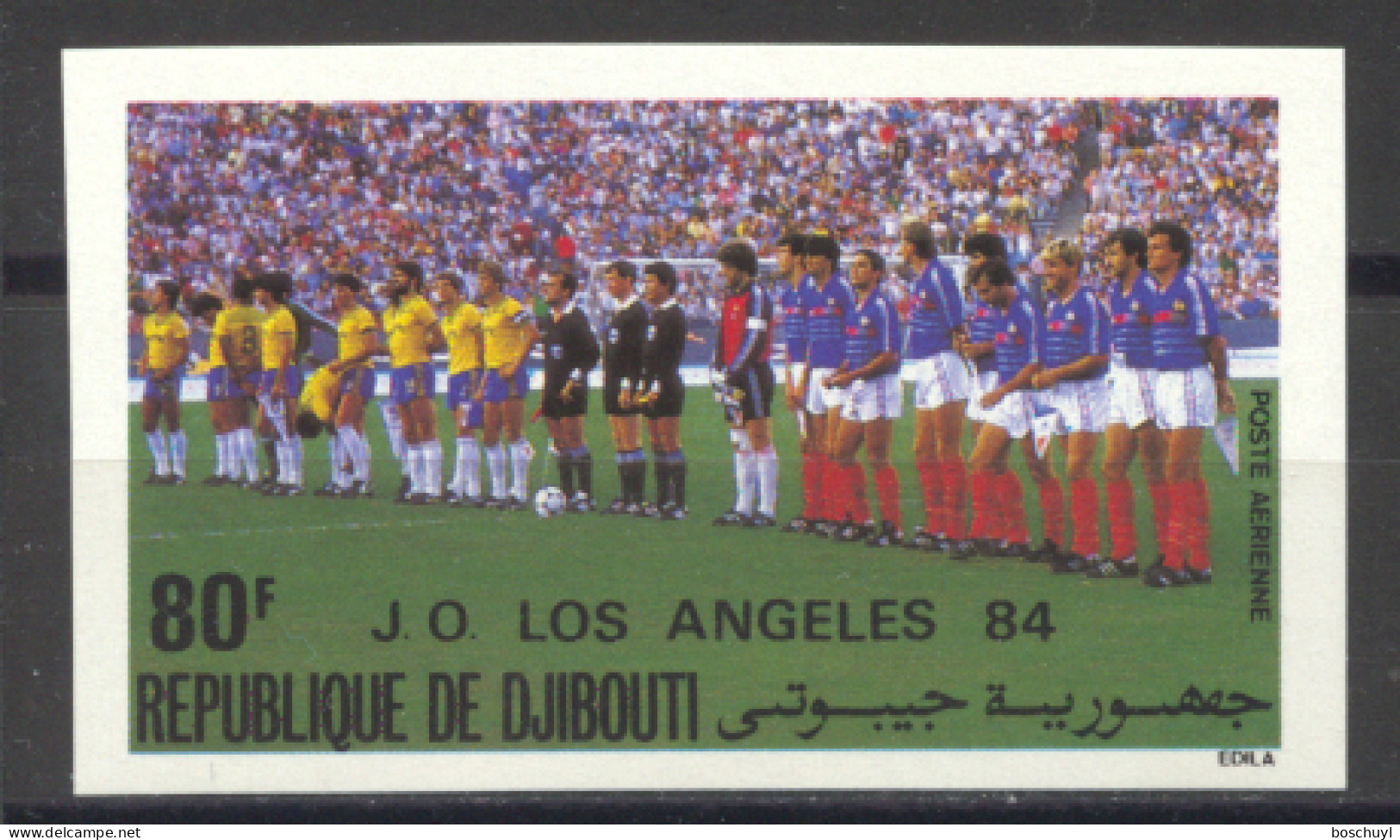 Djibouti, 1984, Olympic Summer Games Los Angeles, Sports, Soccer, Football, Imperforated, MNH, Michel 423B - Dschibuti (1977-...)