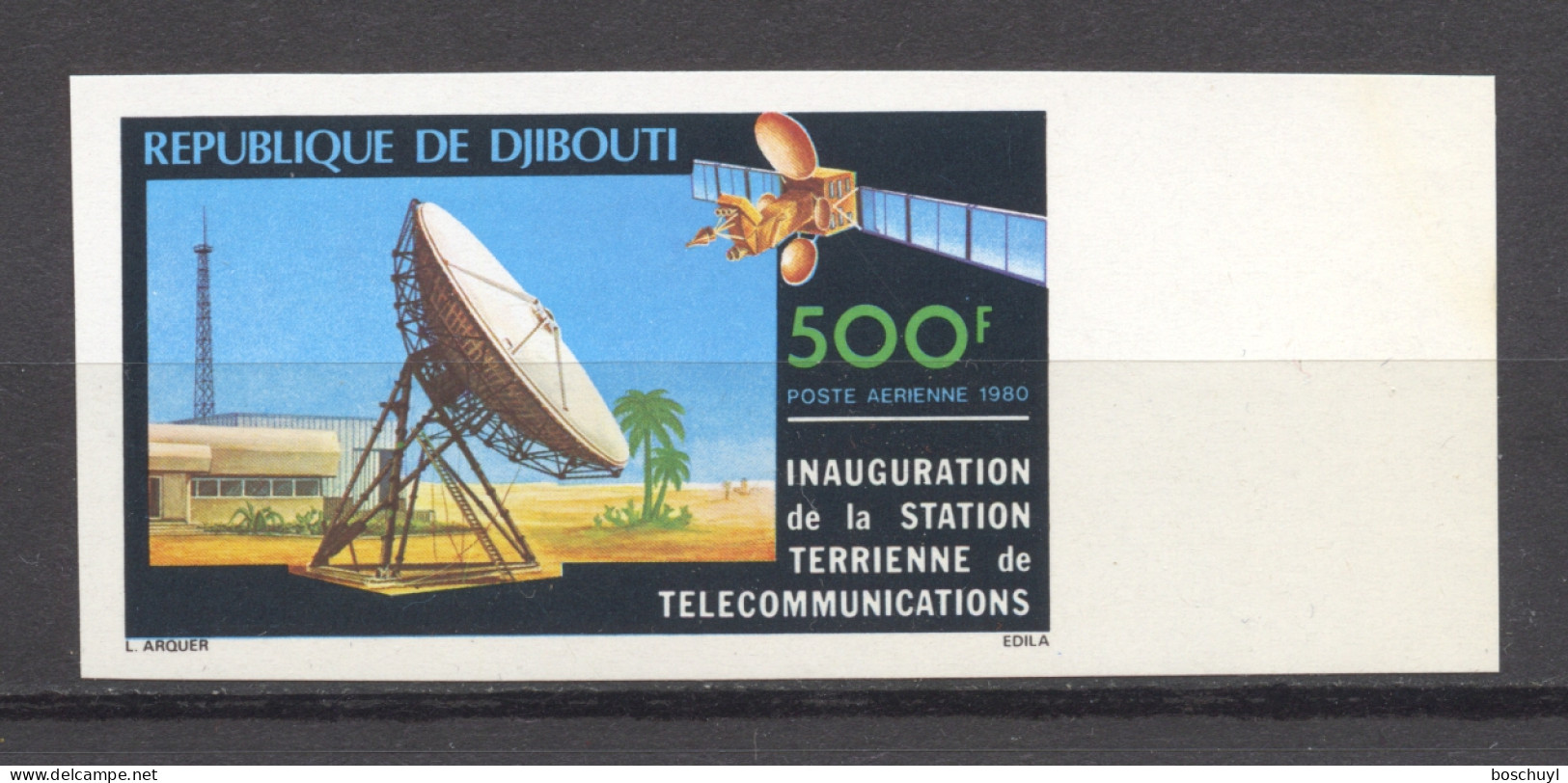 Djibouti, 1980, Radio Telegraph, Telecommunication, Satellite, Space, Imperforated, MNH, Michel 280B - Dschibuti (1977-...)