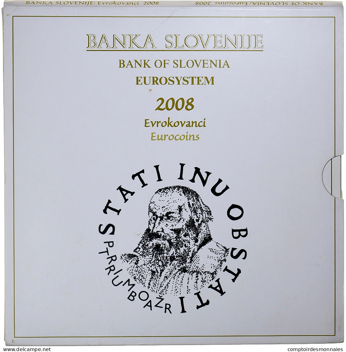 Slovénie, 1 Cent To 2 Euro + 3 Euro, FDC, 2008, FDC - Slovénie