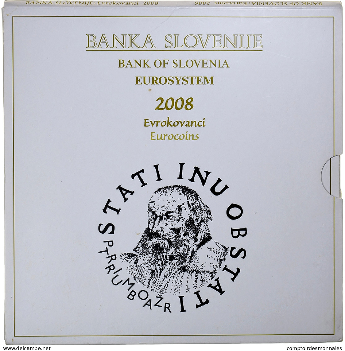 Slovénie, 1 Cent To 2 Euro + 3 Euro, FDC, 2008, FDC - Slovenia