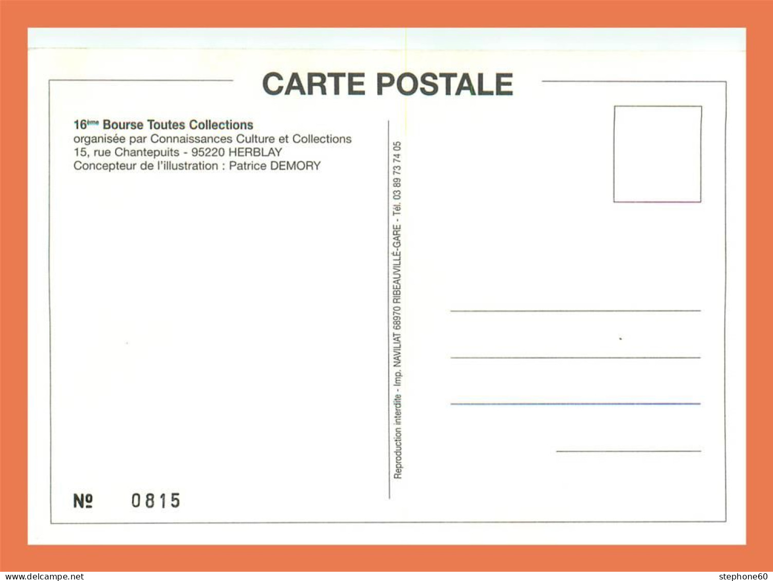 A626 / 283 95 - HERBLAY Patrice DEMORY Bourse Collections 2002 - Herblay