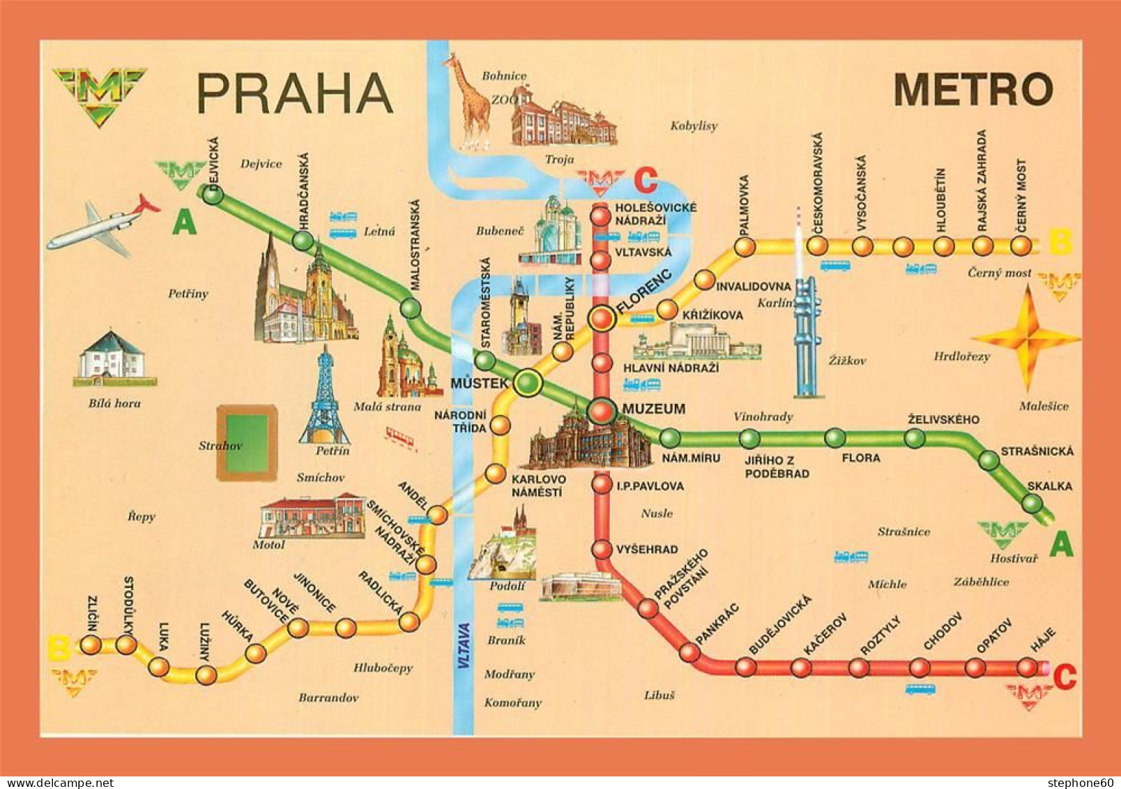 A659 / 233 Tchequie PRAHA Type Carte Géographique Plan - Non Classificati