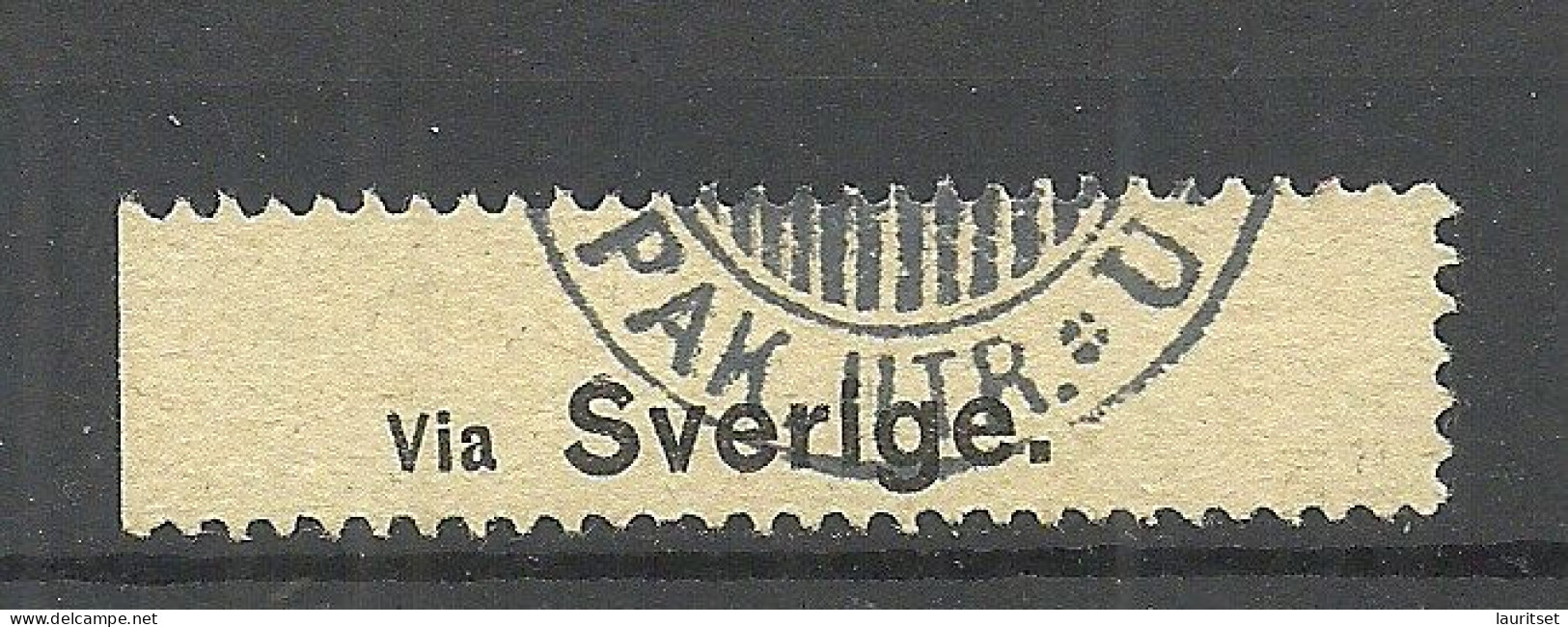 Finland Label Via Sverige (Via Sweden) Durch Schweden O - Cinderellas