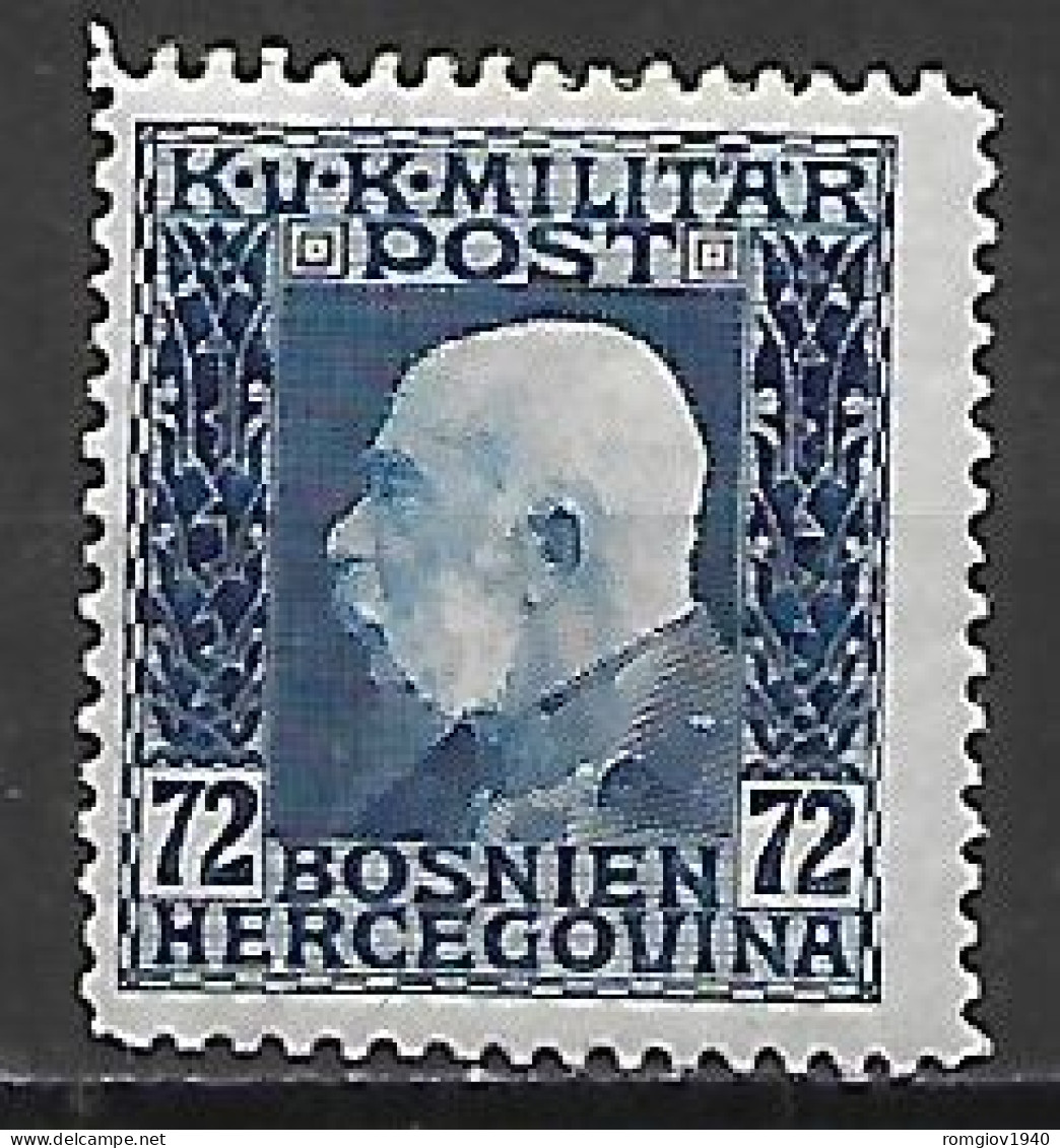 BOSNIA EZERGOVINA 1912-14 EFFIGE DI FRANCESCO GIUSEPPE UNIF. 79 MLH  VF - Bosnie-Herzegovine