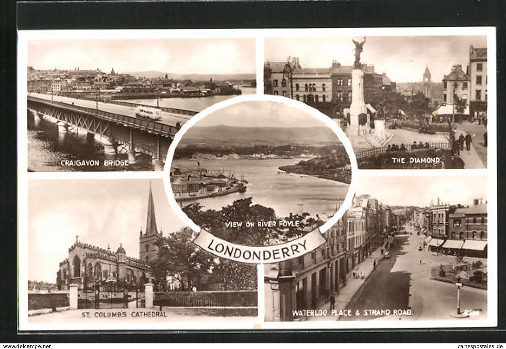 Pc Londonderry, View On River Foyle, Craigavon Bridge, St. Columb`s Cathedral  - Londonderry