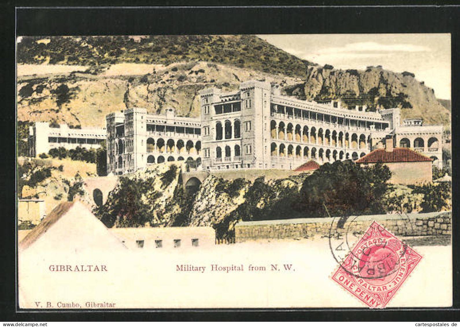 Postal Gibraltar, Military Hospital From N. W.  - Gibraltar