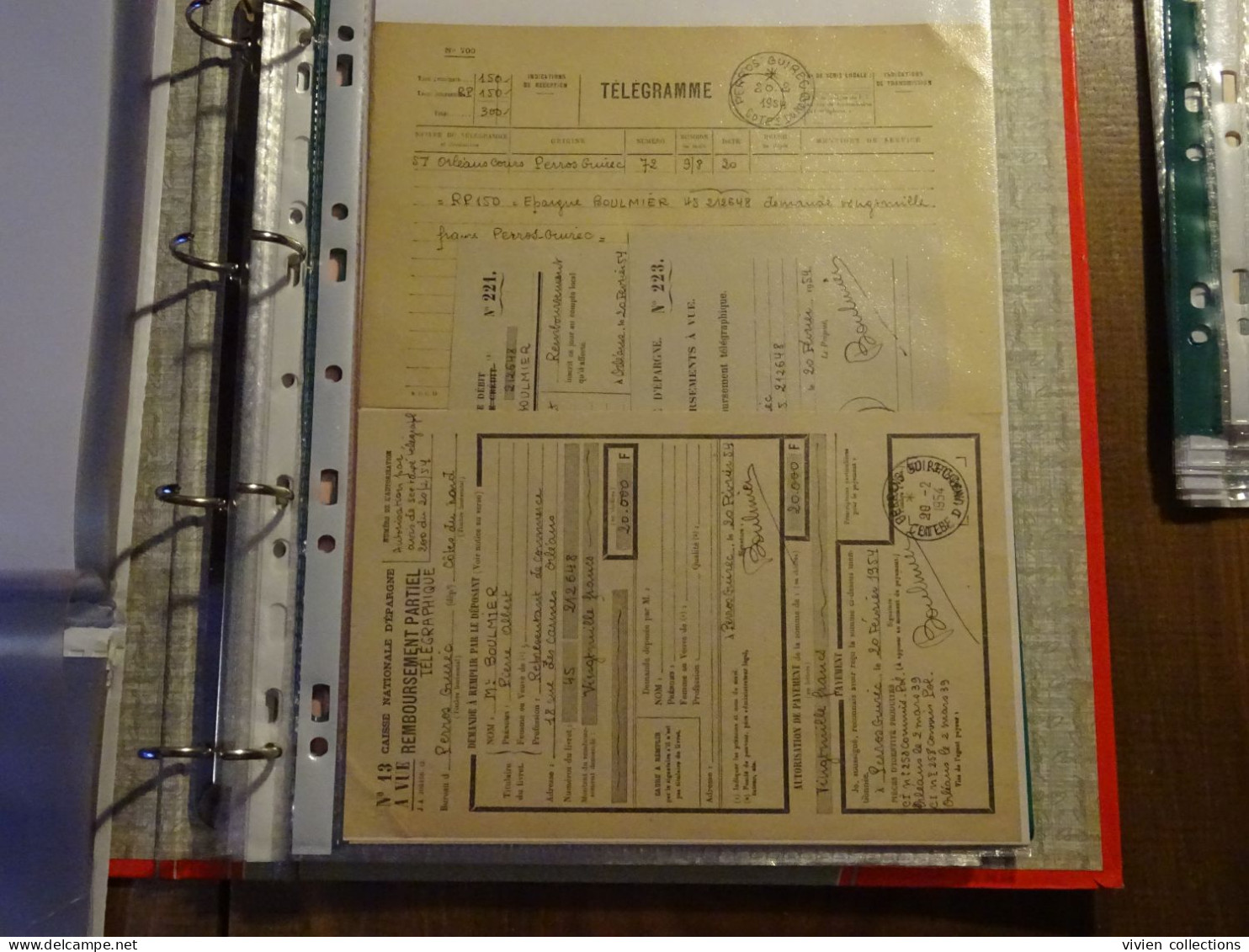 France Cours Pratique D'instruction Orléans 1954 Télégramme CCNE Remboursement A Vue Télégraphique Pour Perros Guirec 22 - Instructional Courses