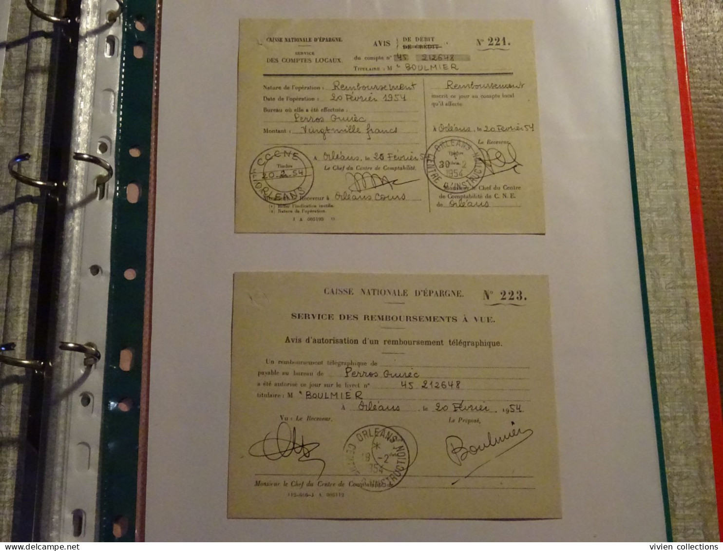 France Cours Pratique D'instruction Orléans 1954 Télégramme CCNE Remboursement A Vue Télégraphique Pour Perros Guirec 22 - Instructional Courses