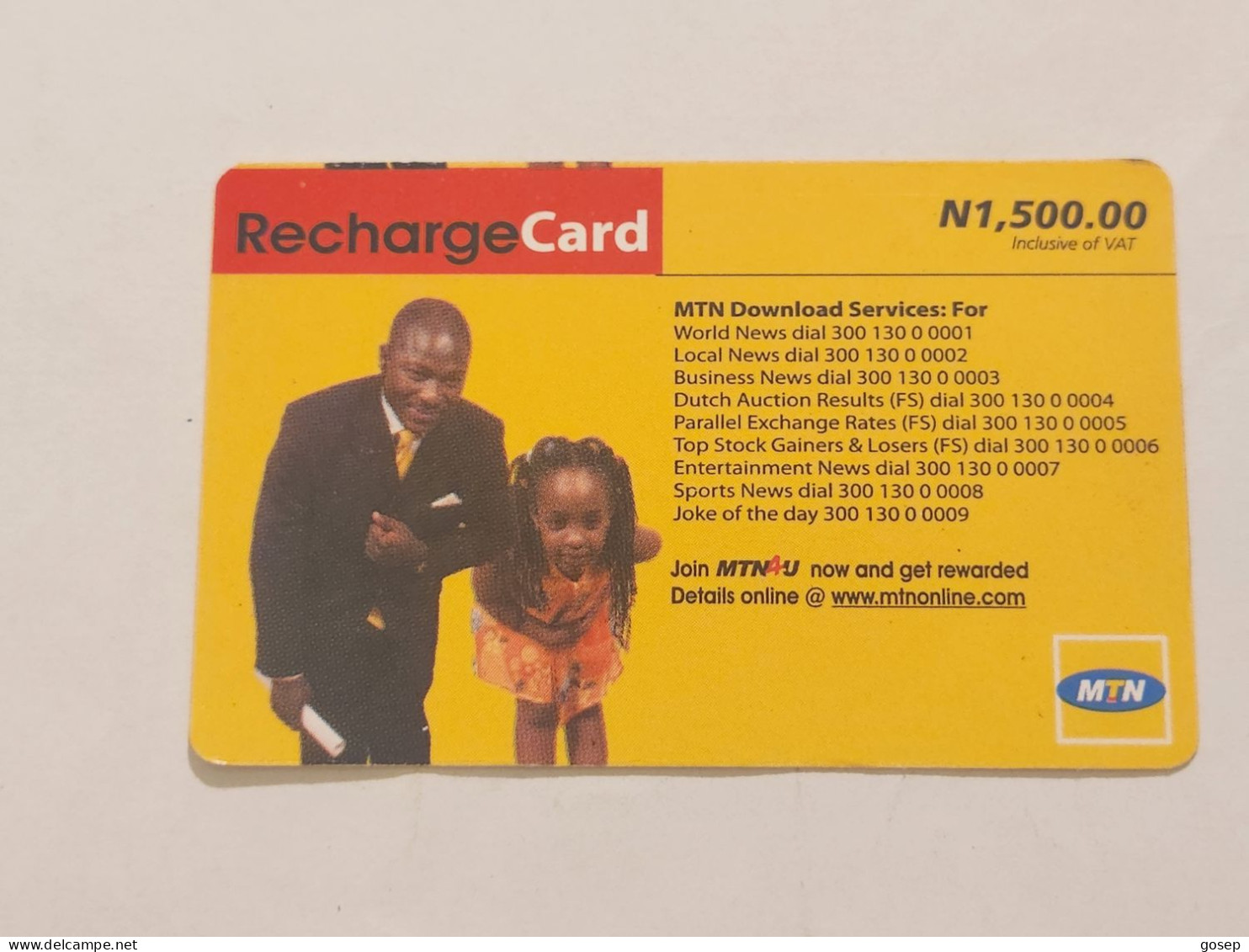 NIGERIA(NG-MTN-REF-0017E)-Father And Daughter-(73)-(7314-2106-4926)-(N1.500.00)-used Card - Nigeria
