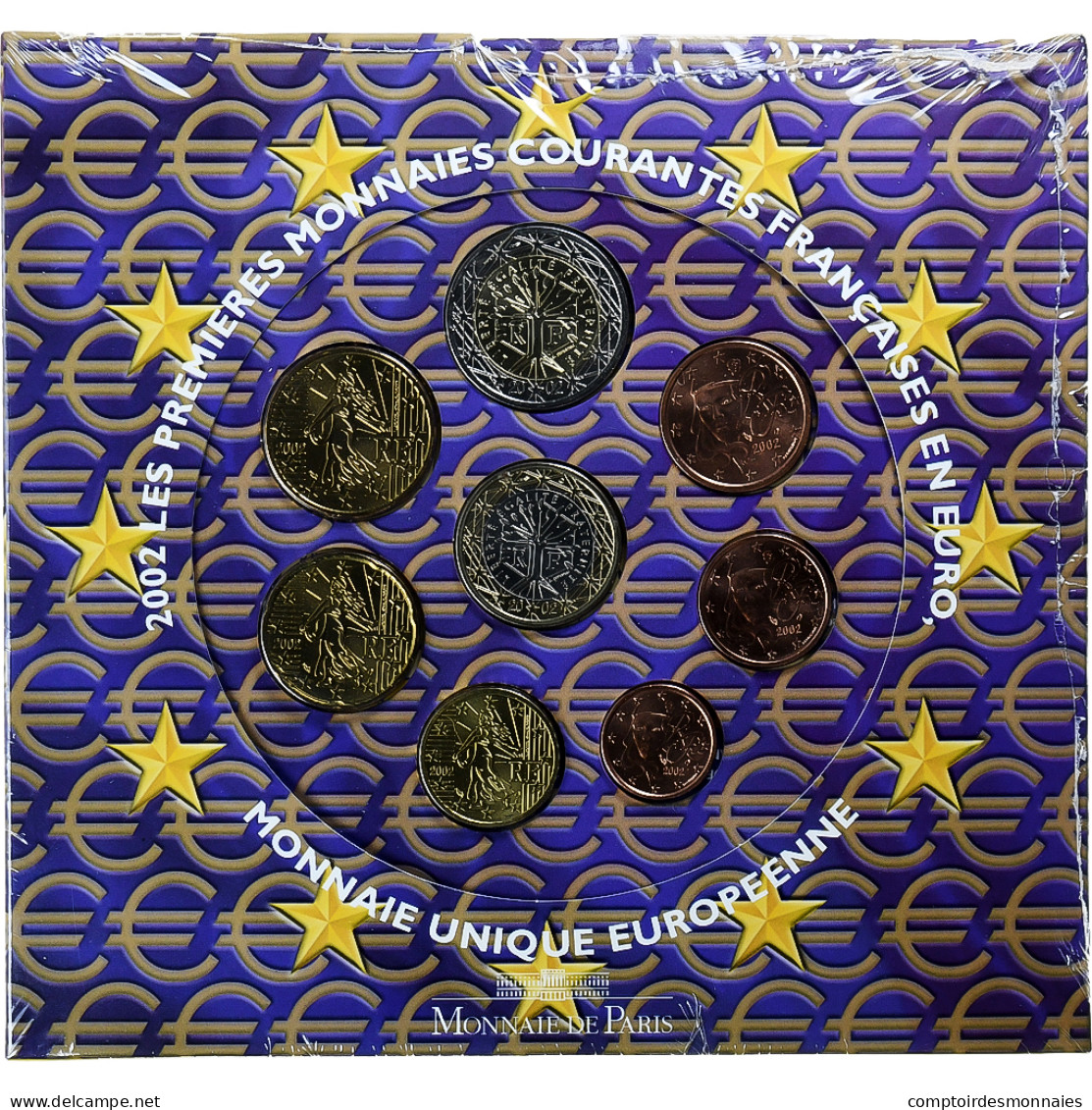 France, Coffret 1c. à 2€, BU, 2002, MDP, FDC - Francia