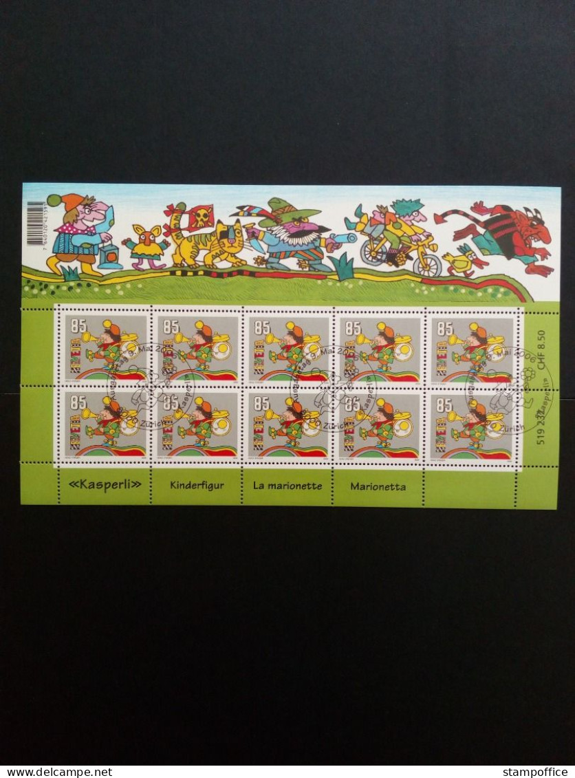 SCHWEIZ MI-NR. 1969 GESTEMPELT(USED) KLEINBOGEN 40 JAHRE HÖRSPIELFIGUR "KASPERLI" 2006 - Blocs & Feuillets