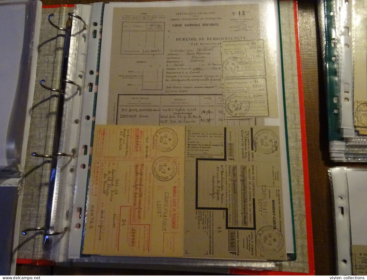 France Cours Pratique D'instruction Orléans 1954 Demande Et Remboursement Par Mandat ébéniste Pour La Baule Et Montargis - Instructional Courses