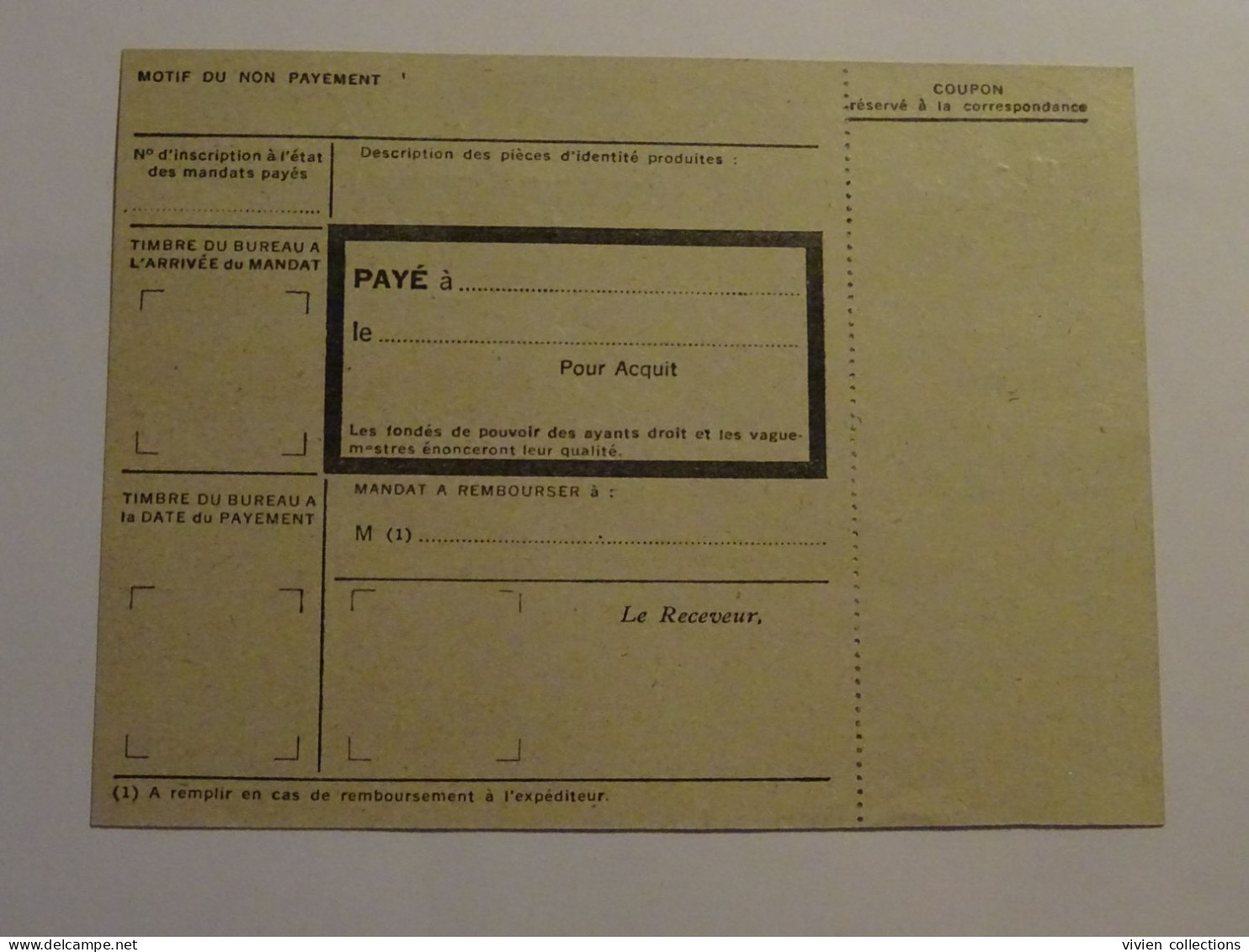 France cours pratique d'instruction Orléans 1954 demande et remboursement par mandat ébéniste pour La Baule et Montargis