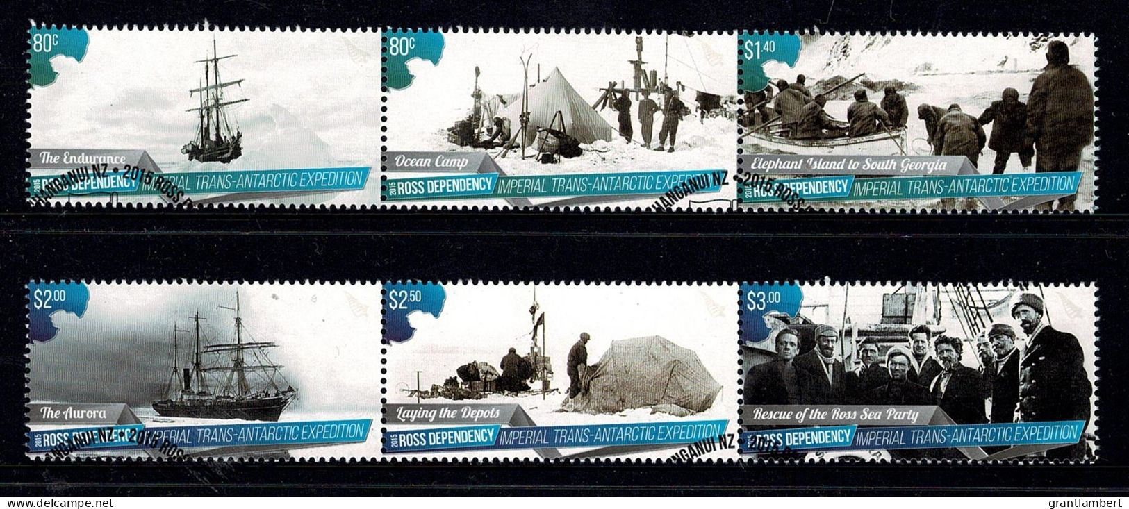 Ross Dependency 2015 Imperial Trans-Antarctic Expedition  Set Of 6 Used - Usados